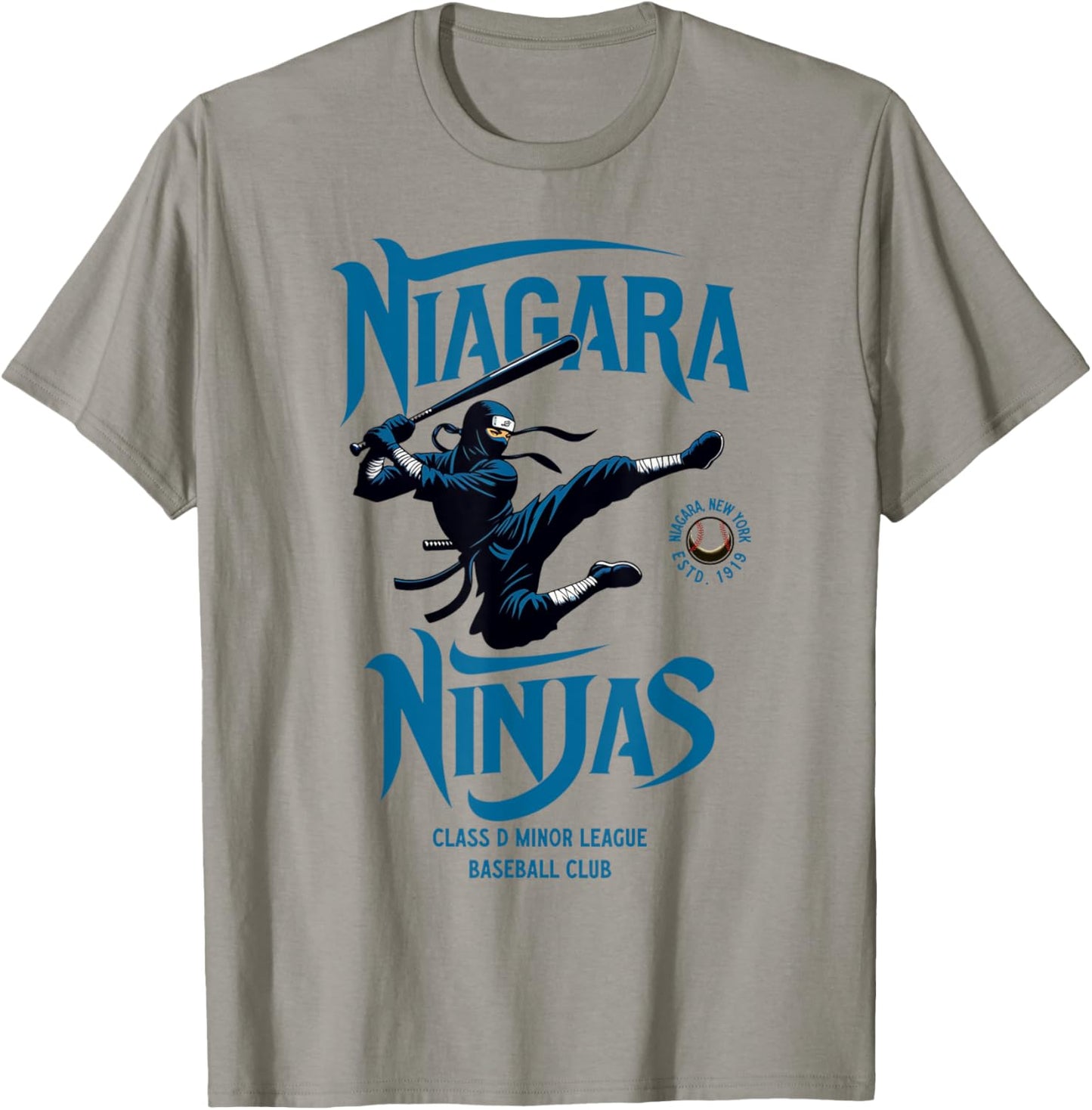 Niagara Ninjas Retro Minor League Baseball Team T-Shirt - T-Shirt | Sand