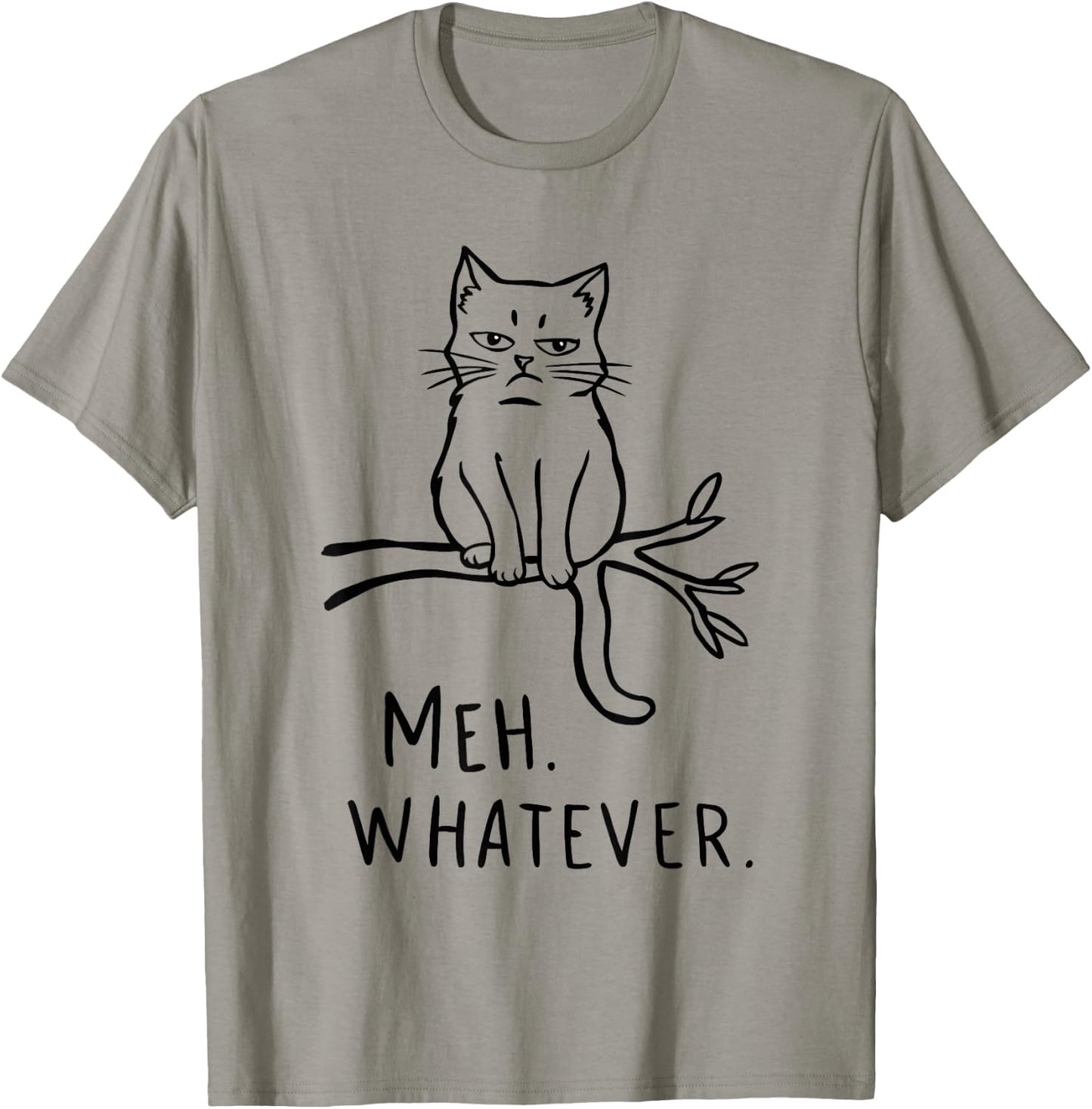 Meh Whatever Cat Lover Cat Owner T-Shirt - T-Shirt | Sand