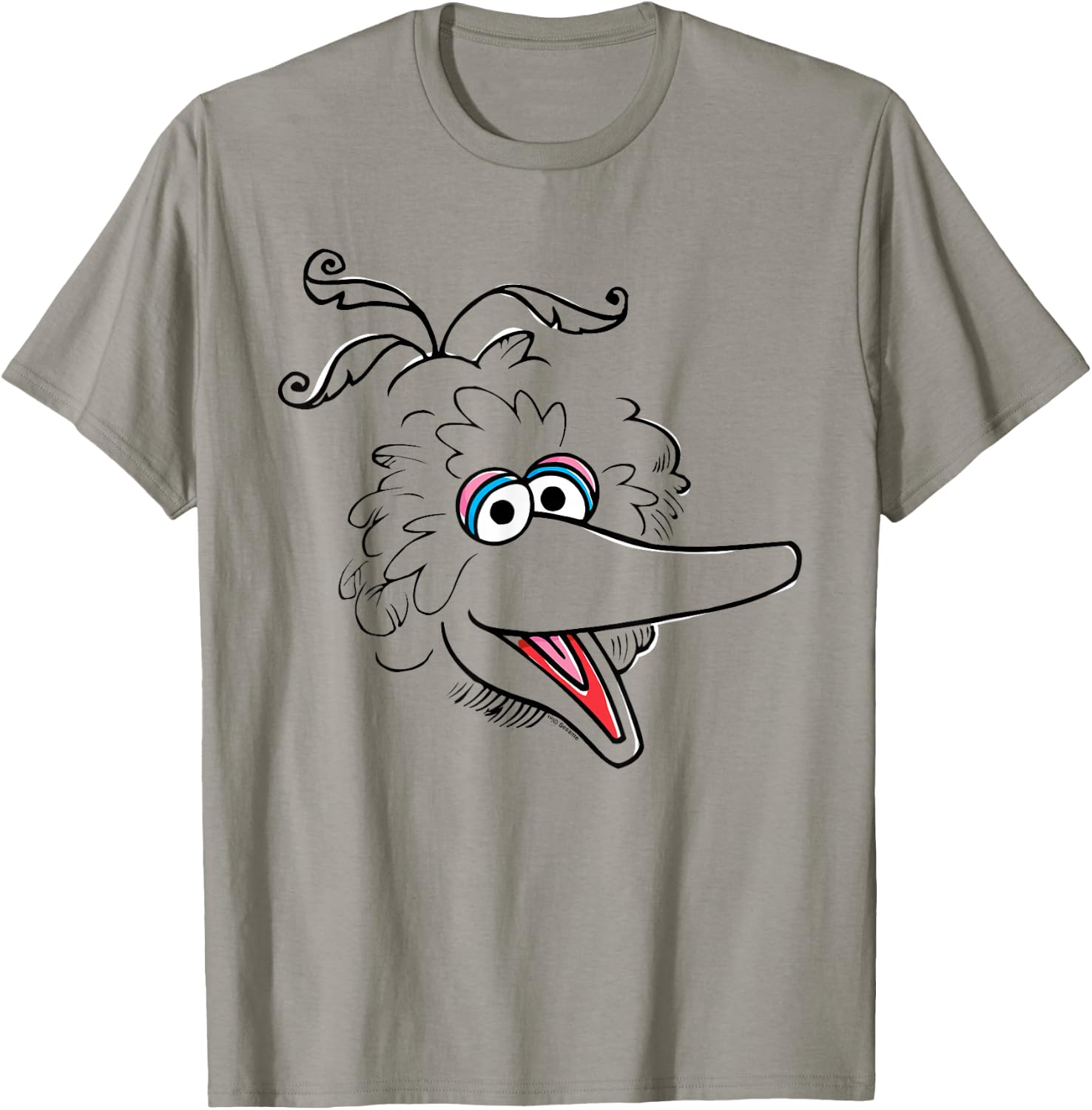 Sesame Street Big Bird Retro Sketch Face Halloween Costume T-Shirt - T-Shirt | Sand