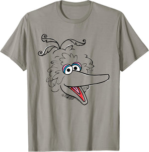 Sesame Street Big Bird Retro Sketch Face Halloween Costume T-Shirt - T-Shirt | Sand