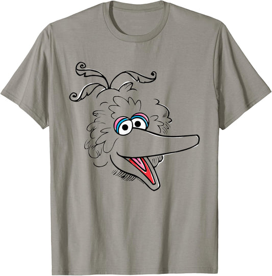 Sesame Street Big Bird Retro Sketch Face Halloween Costume T-Shirt - T-Shirt | Sand