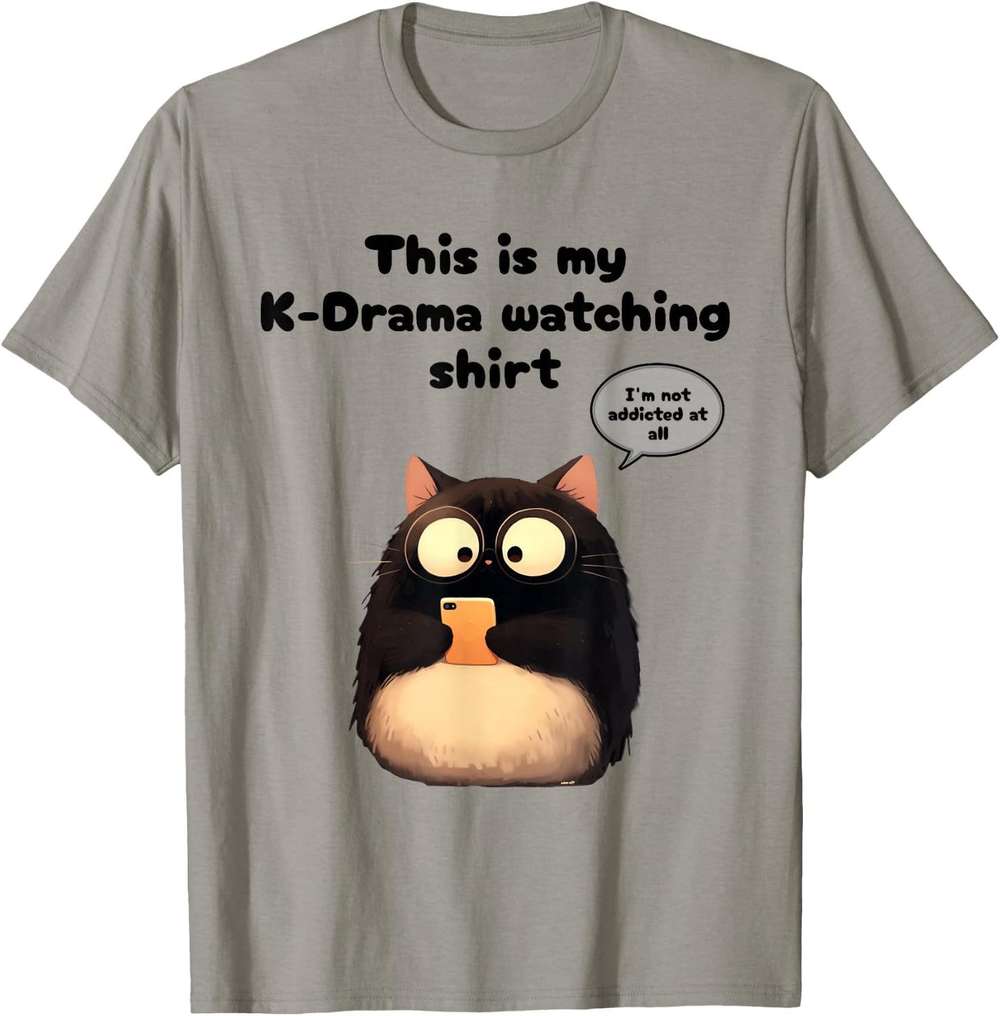 Kpop Gifts Co. -Adults, Teen Rabbit Kdrama Watching Cat Merch Korean Drama Merchandise T-Shirt - T-Shirt | Sand