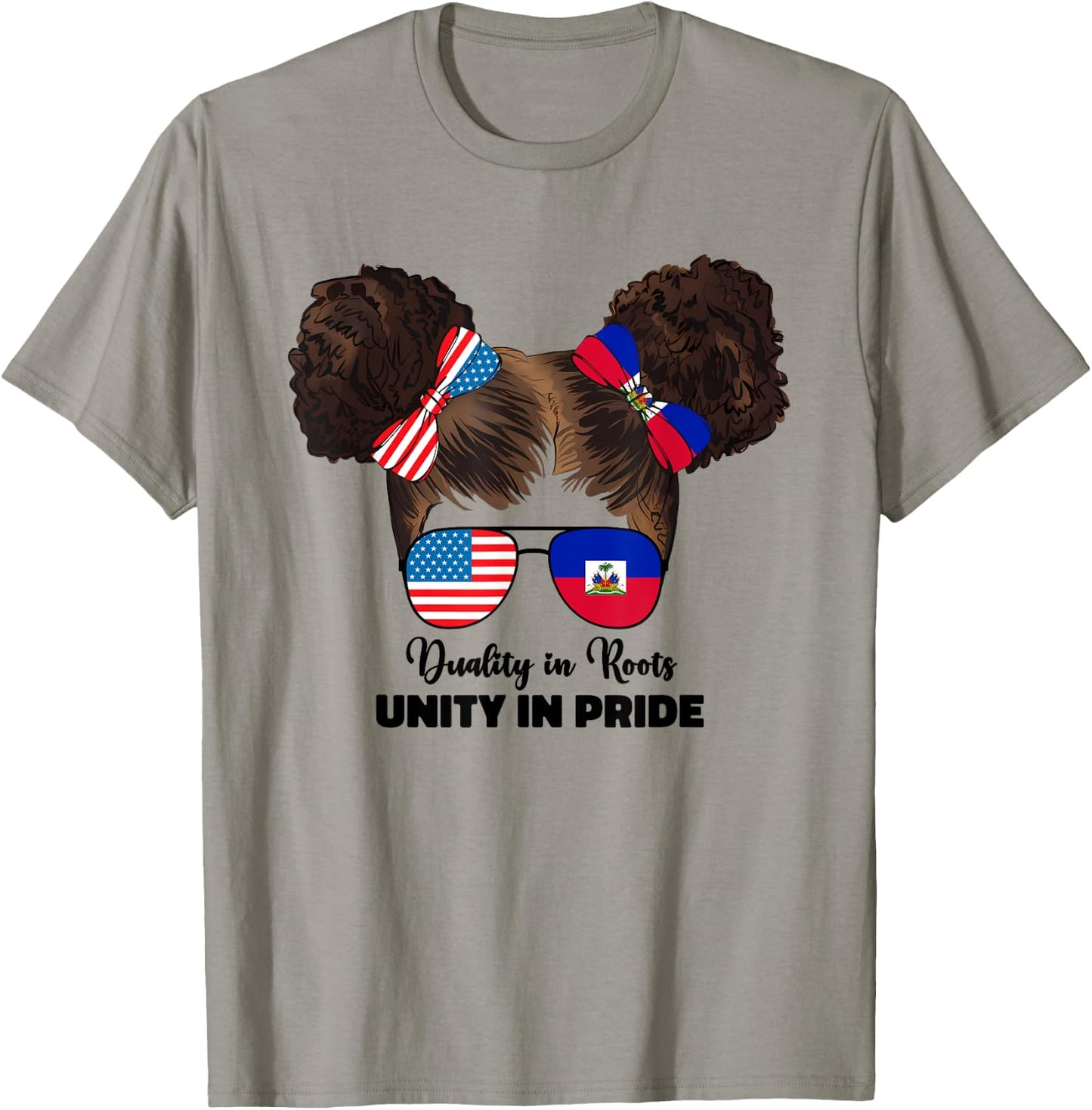 Half Haitian And American America Haiti Usa Flag Kids Girl T-Shirt - T-Shirt | Sand