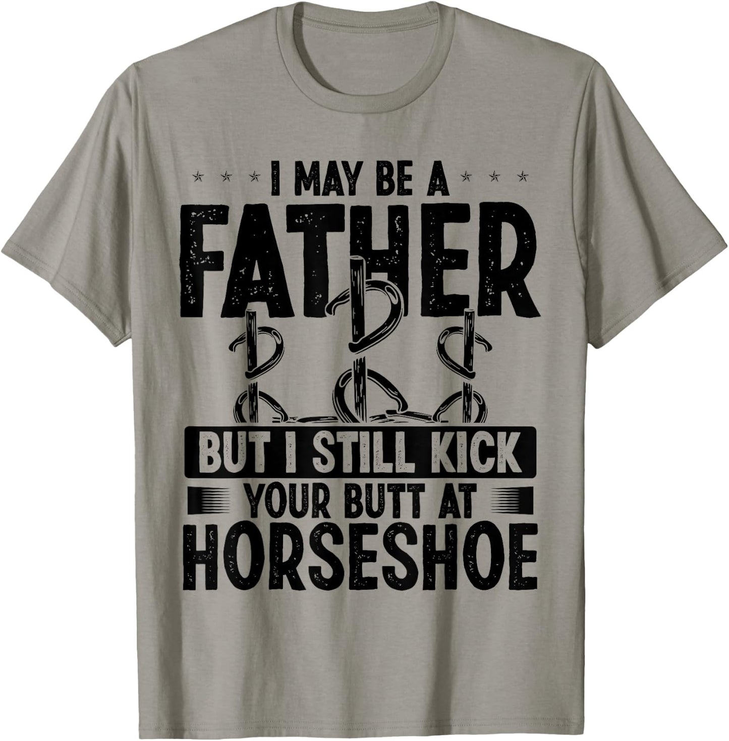 Horseshoe Team Fathers Day Horseshoes Game Dad Papa T-Shirt - T-Shirt | Sand