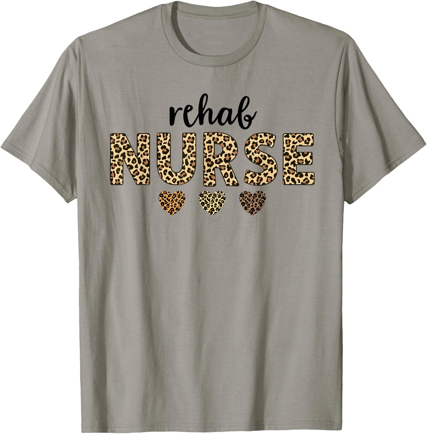 rehab Nurse Leopard Hearts Team Squad Matching Group T-Shirt - T-Shirt | Sand