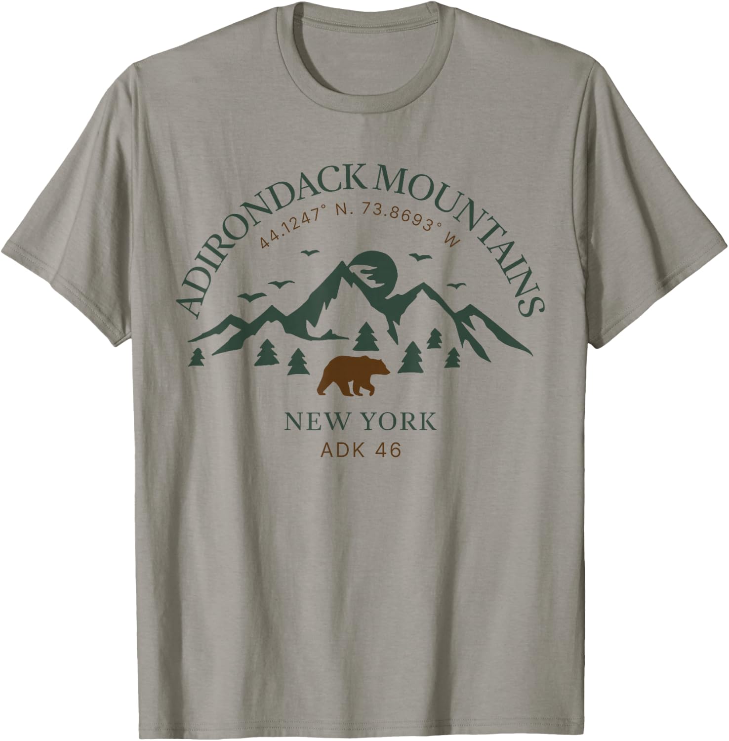 Adirondack Mountains Adk 46Er T-Shirt - T-Shirt | Sand
