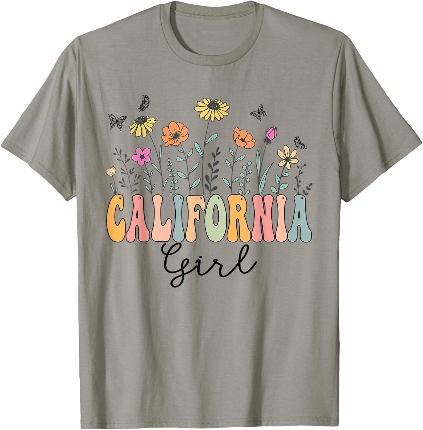 California Girl Wildflower Groovy California Lover T-Shirt - T-Shirt | Sand