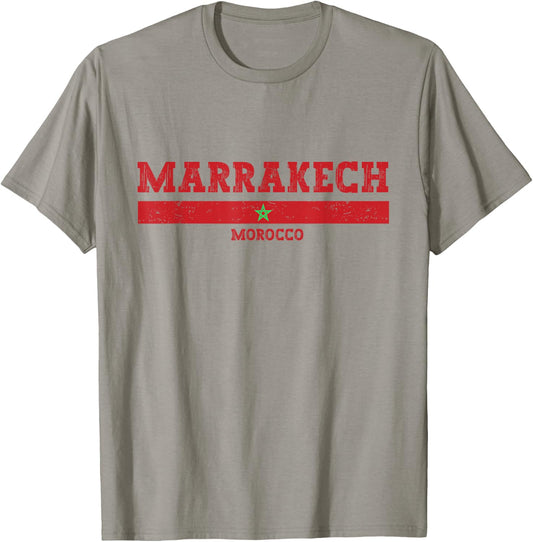 Vintage Marrakech Morocco shirt - Moroccan Flag Marrakech T-Shirt - T-Shirt | Sand