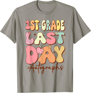 Last Day Autograph 1st Grade Graduation Boys Girls 2024 T-Shirt - T-Shirt | Sand