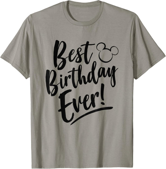 Disney Mickey And Friends Best Birthday Ever Classic Logo T-Shirt - T-Shirt | Sand