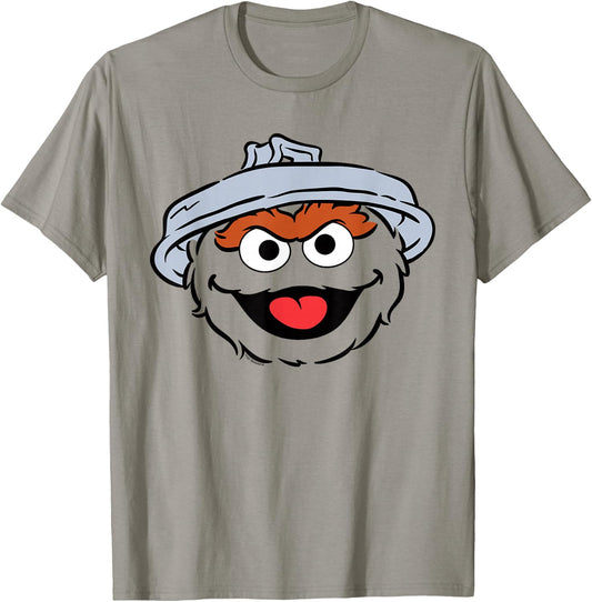 Sesame Street Oscar The Grouch Full Face Halloween Costume T-Shirt - T-Shirt | Sand