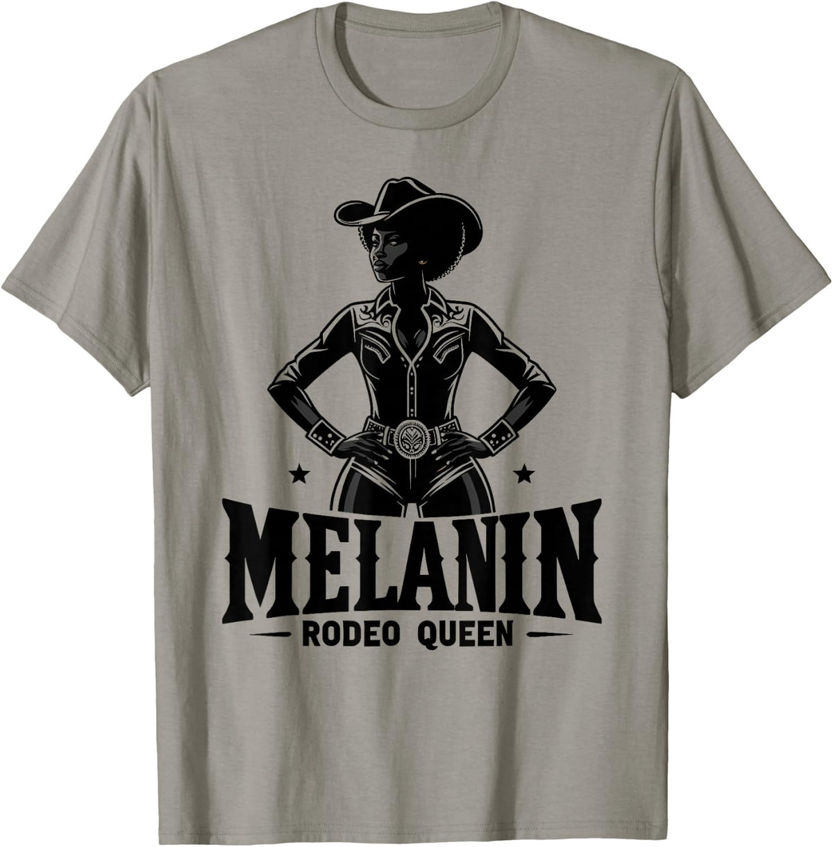 Melanin Rodeo Queen, Vintage African American Cowgirl T-Shirt - T-Shirt | Sand