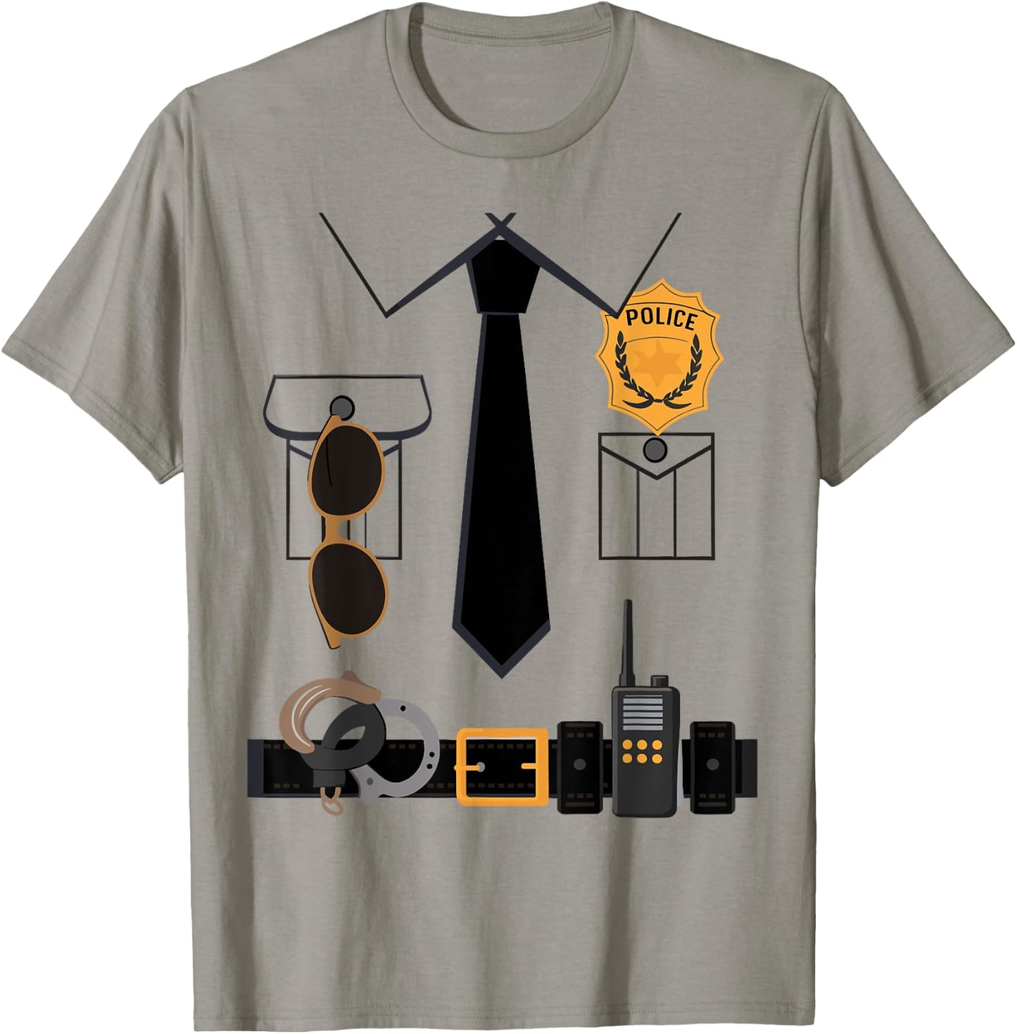 Police Costume For Kids & Adults Halloween Police Officer T-Shirt - T-Shirt | Sand