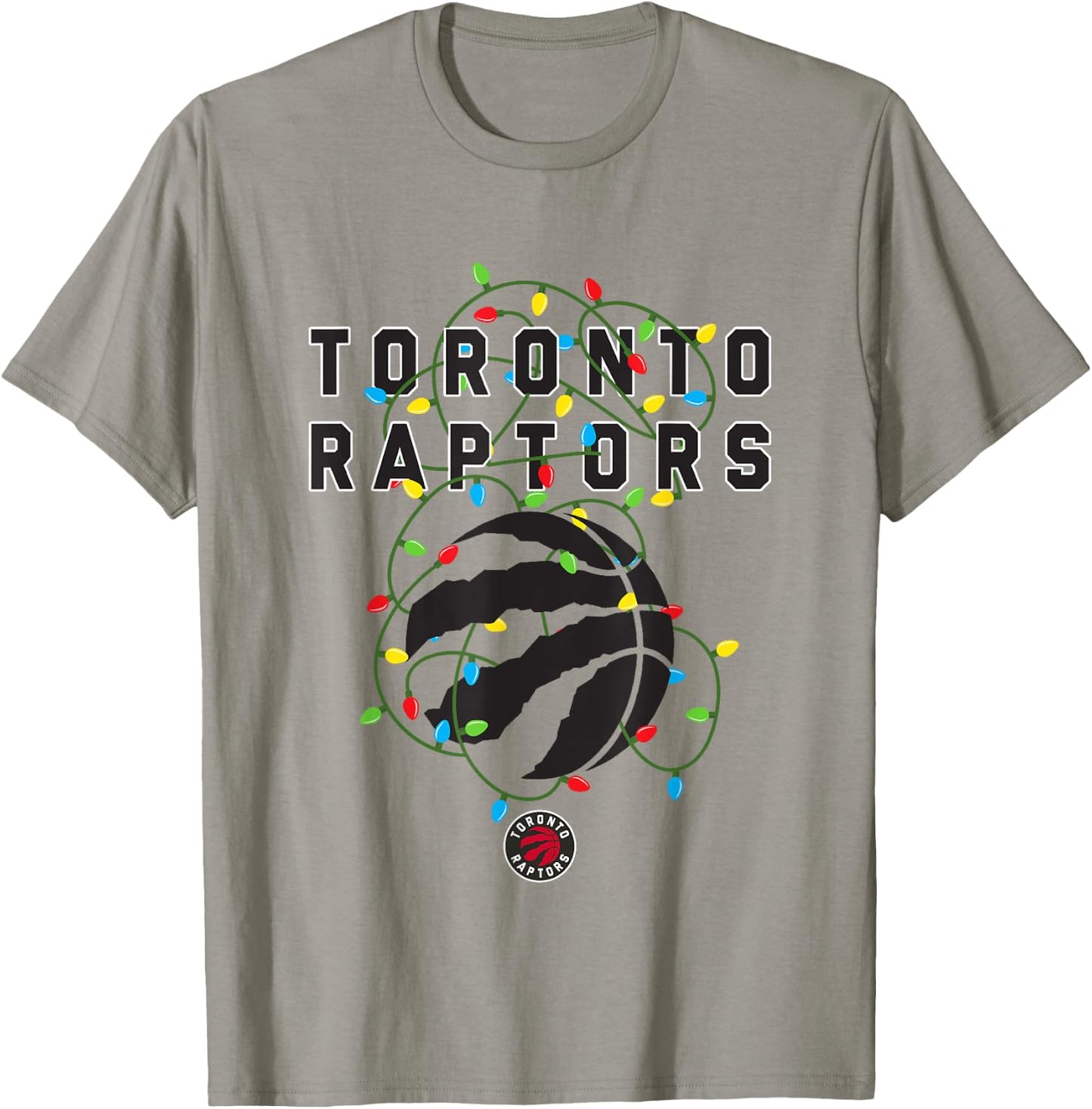 NBA Toronto Raptors Christmas Lights Holiday Logo T-Shirt - T-Shirt | Sand
