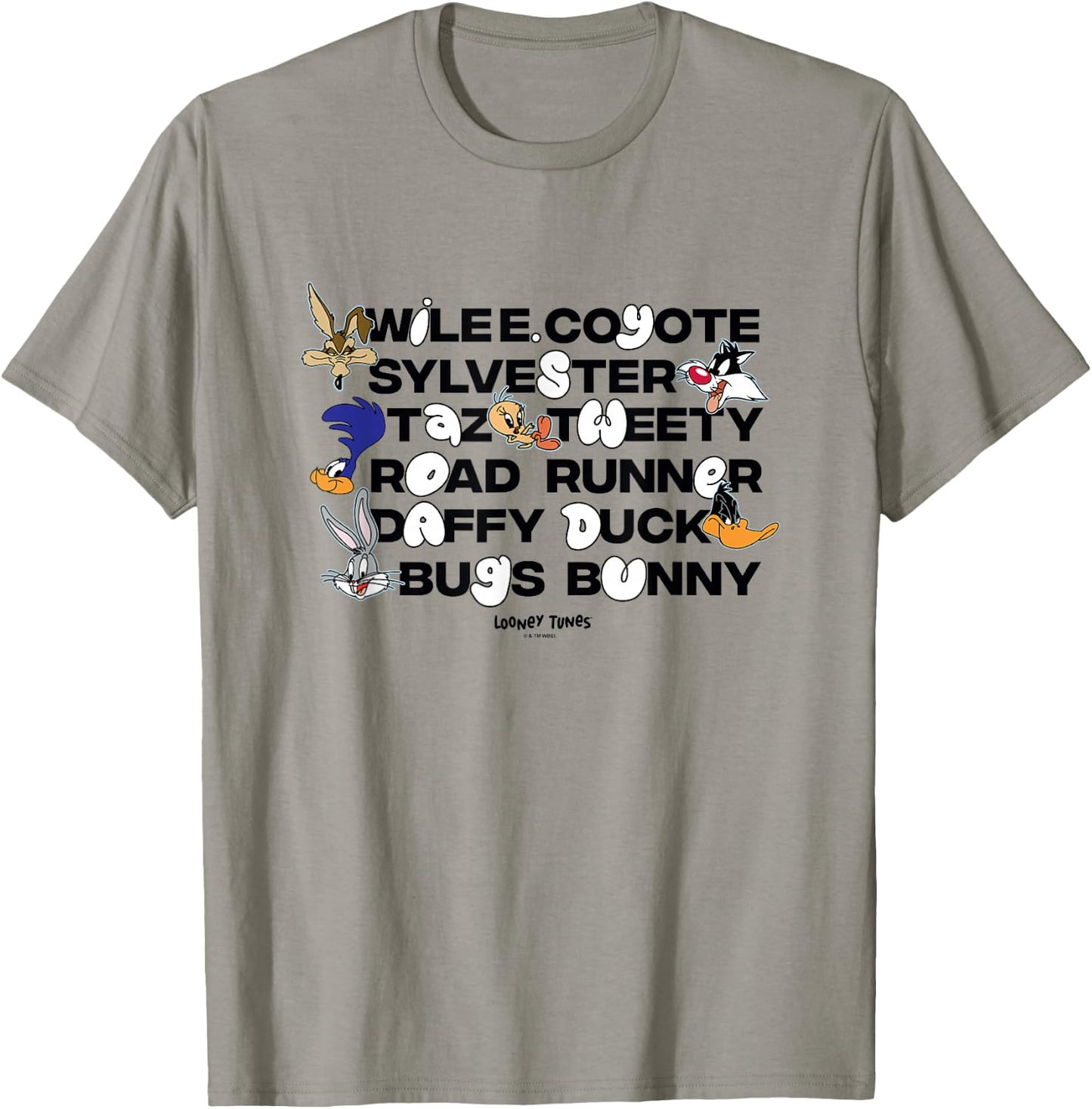 Looney Tunes Wile E. Coyote Sylvester Taz Tweety Road Runner T-Shirt - T-Shirt | Sand
