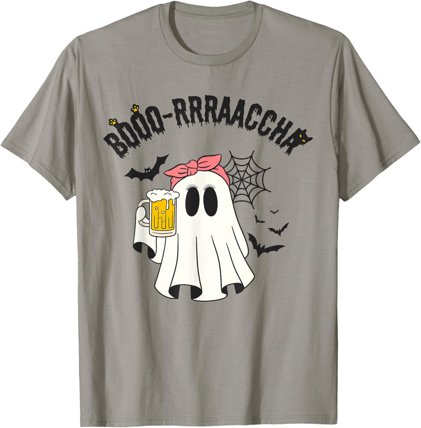 Boo-racha Funny Halloween Ghost Beer Design Borracha Funny T-Shirt - T-Shirt | Sand