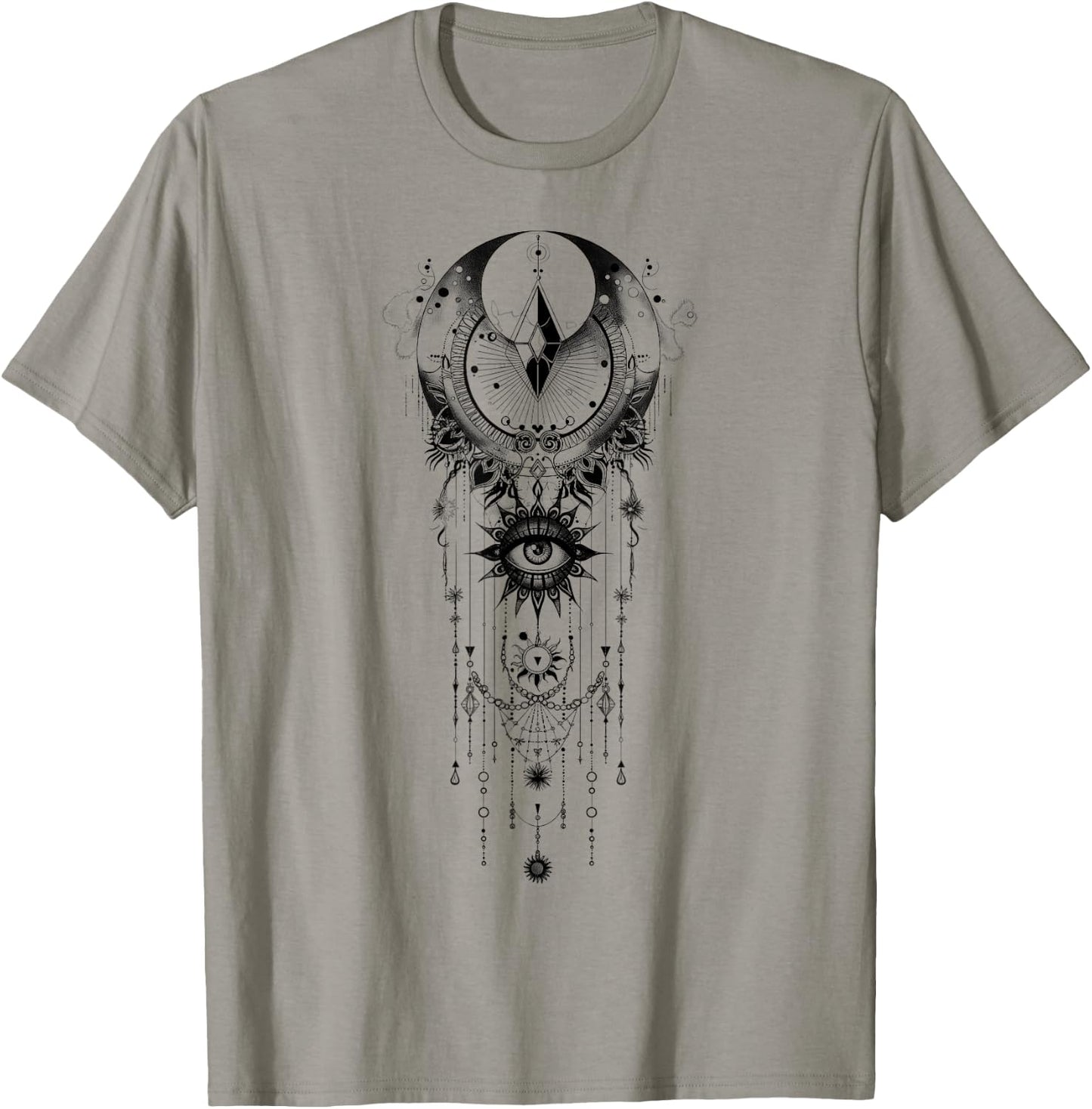 Celestial and Mystical Moon Goth T-Shirt - T-Shirt | Sand