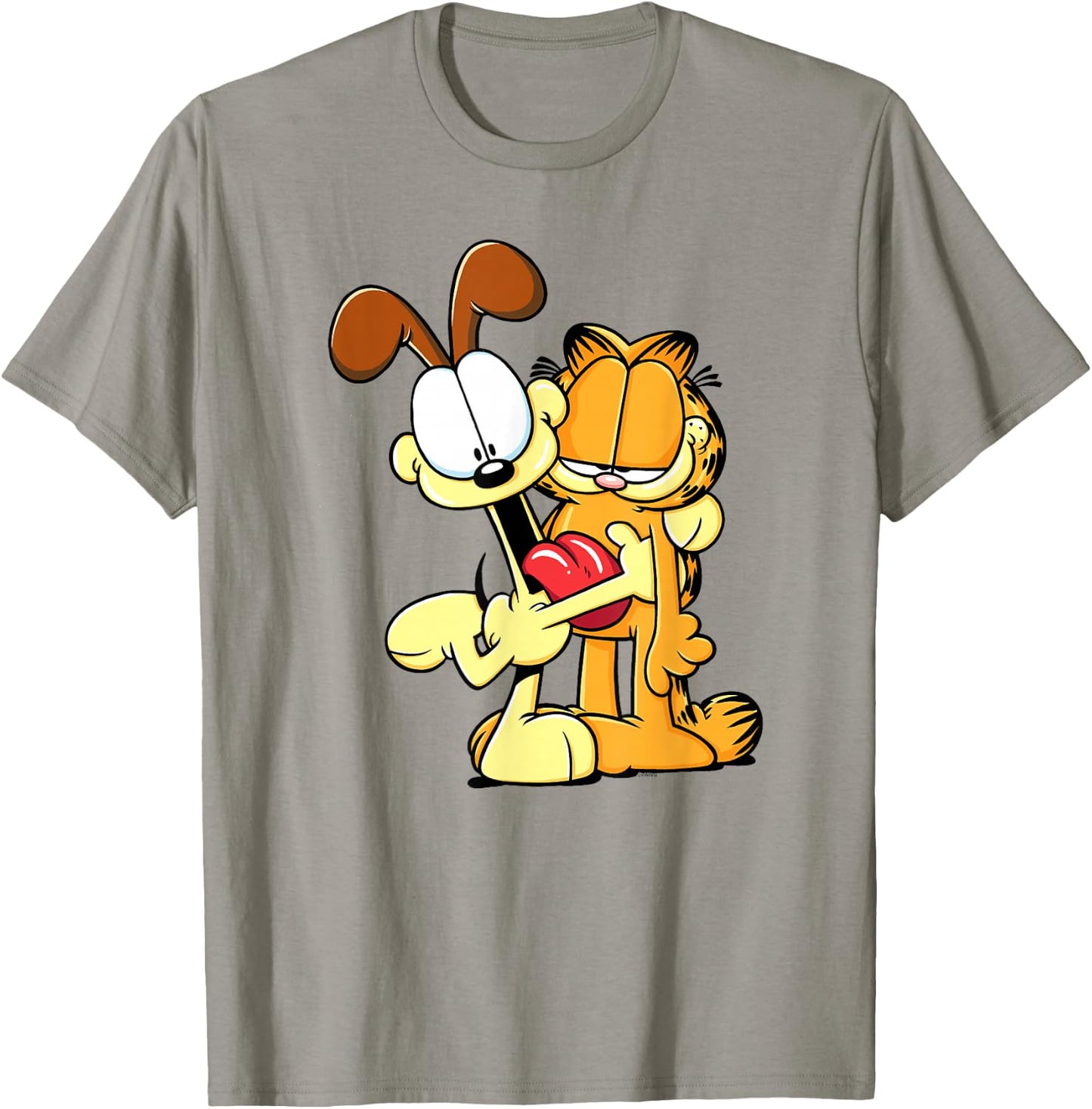 Garfield Cute Odie Hugging Garfield Love Cartoon Cat T-Shirt - T-Shirt | Sand
