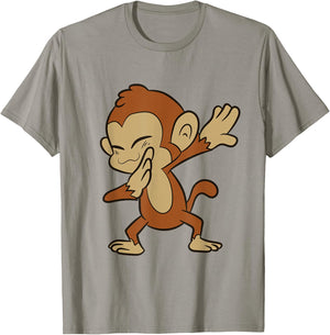 Monkey Animal Ape Funny Dabbing Monkey T-Shirt - T-Shirt | Sand