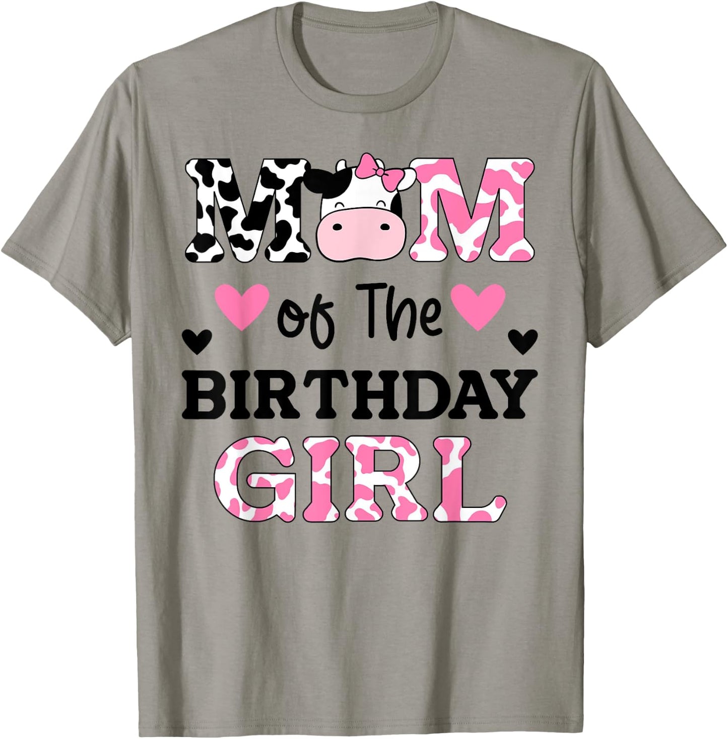 Mom of The Birthday Girl Shirt Farm Cow Mommy Mama 1st T-Shirt - T-Shirt | Sand