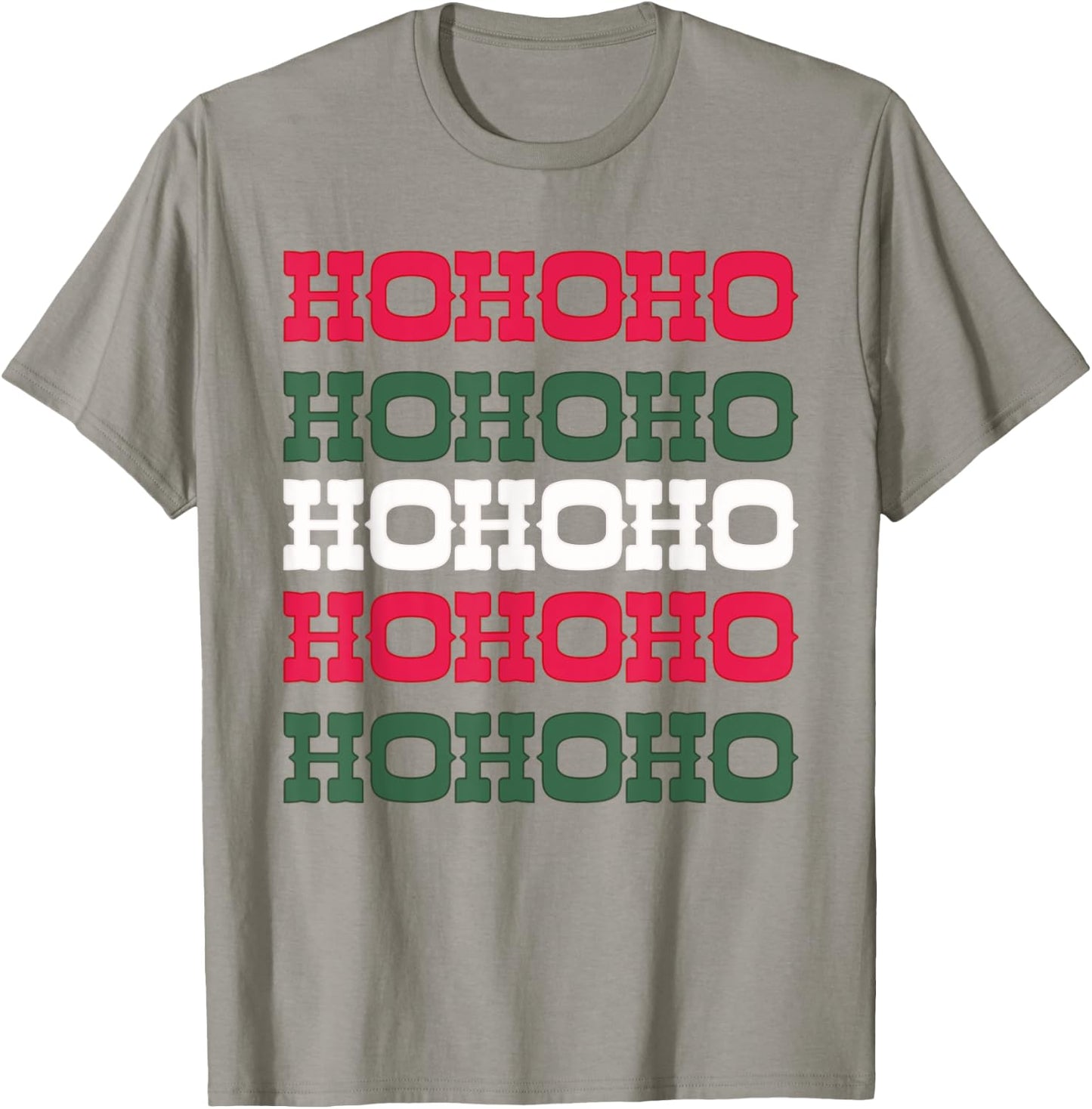 Western Aesthetic Christmas Red White Green Hohoho T-Shirt - T-Shirt | Sand