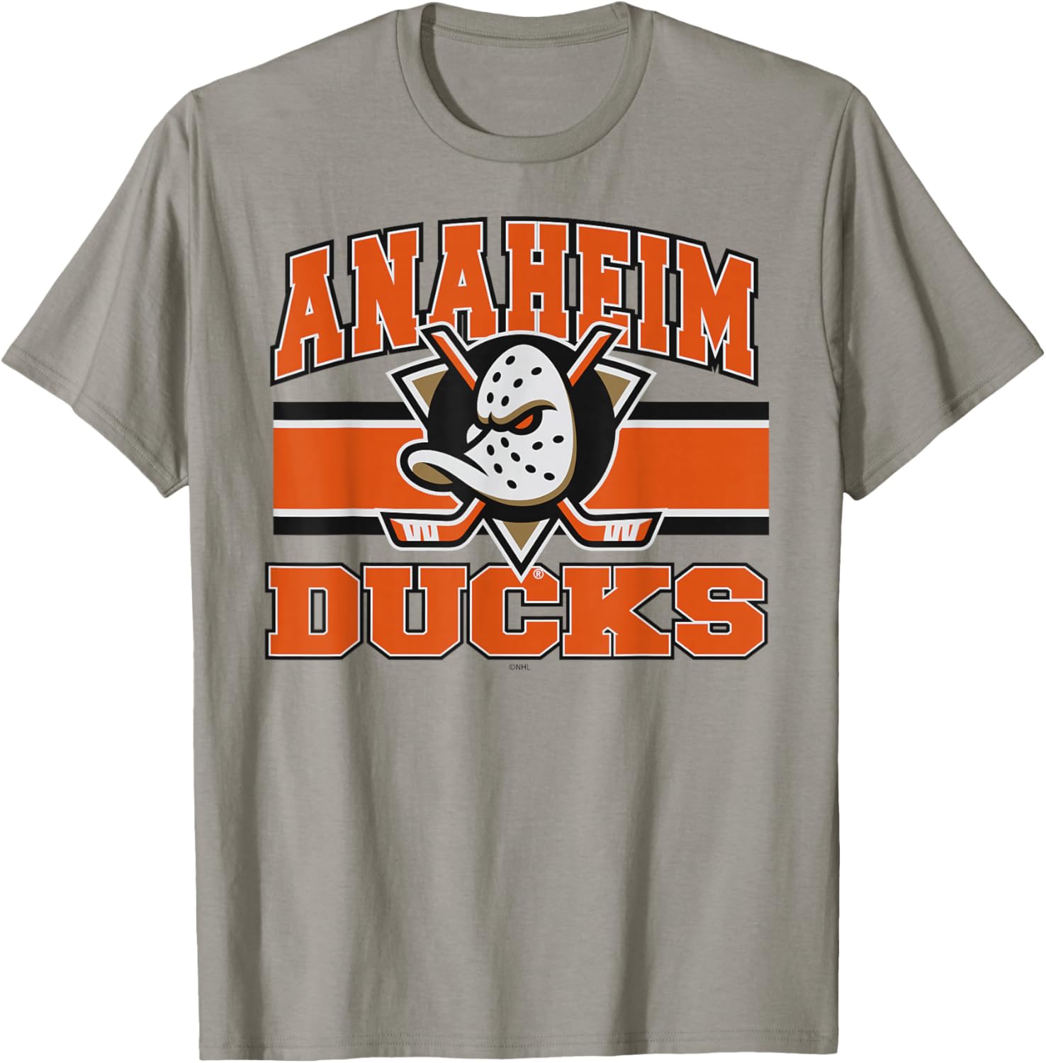 Anaheim Ducks Stripe Officially Licensed T-Shirt - T-Shirt | Sand