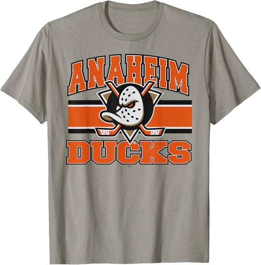 Anaheim Ducks Stripe Officially Licensed T-Shirt - T-Shirt | Sand