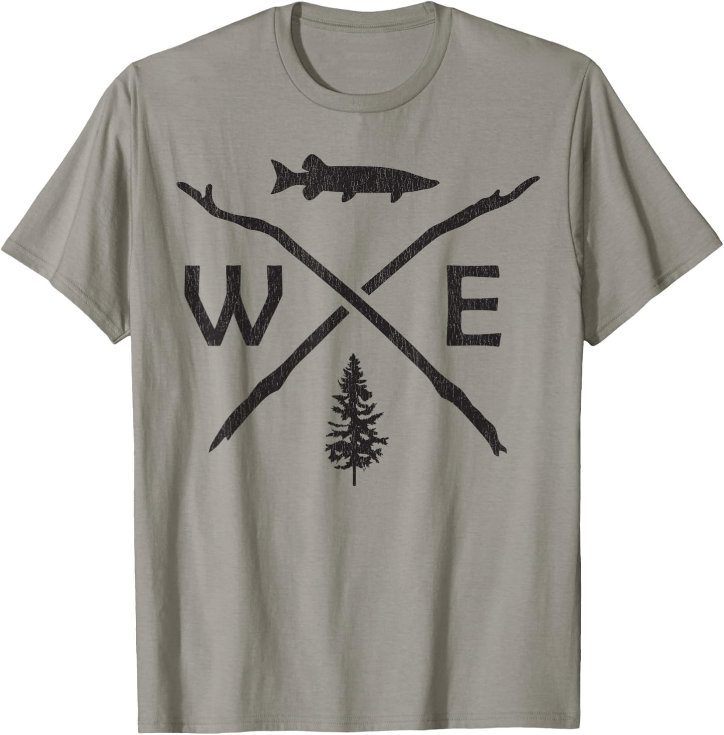 Musky Fishing - Muskie Compass Outdoor Fisherman Gift T-Shirt - T-Shirt | Sand
