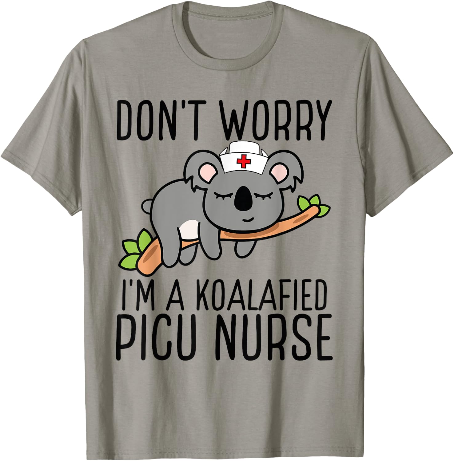 PICU Nurse Essentials Koalafied PICU Nursing Accessories T-Shirt - T-Shirt | Sand