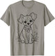 Cute Dog in Flower Field for Colouring with Textile Pens DIY T-Shirt - T-Shirt | Sand