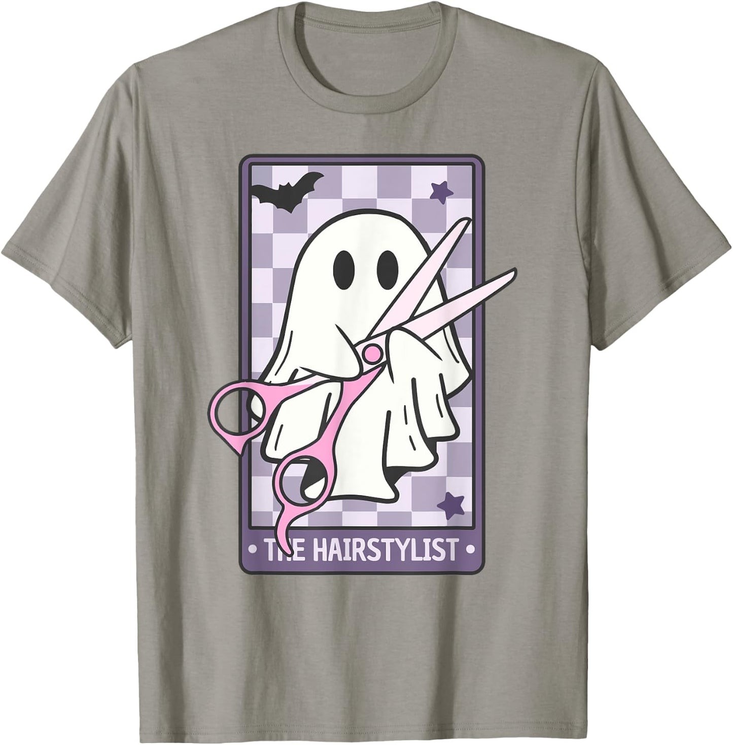 The Hairstylist Tarort Cute Cosmetologist Ghost Halloween T-Shirt - T-Shirt | Sand