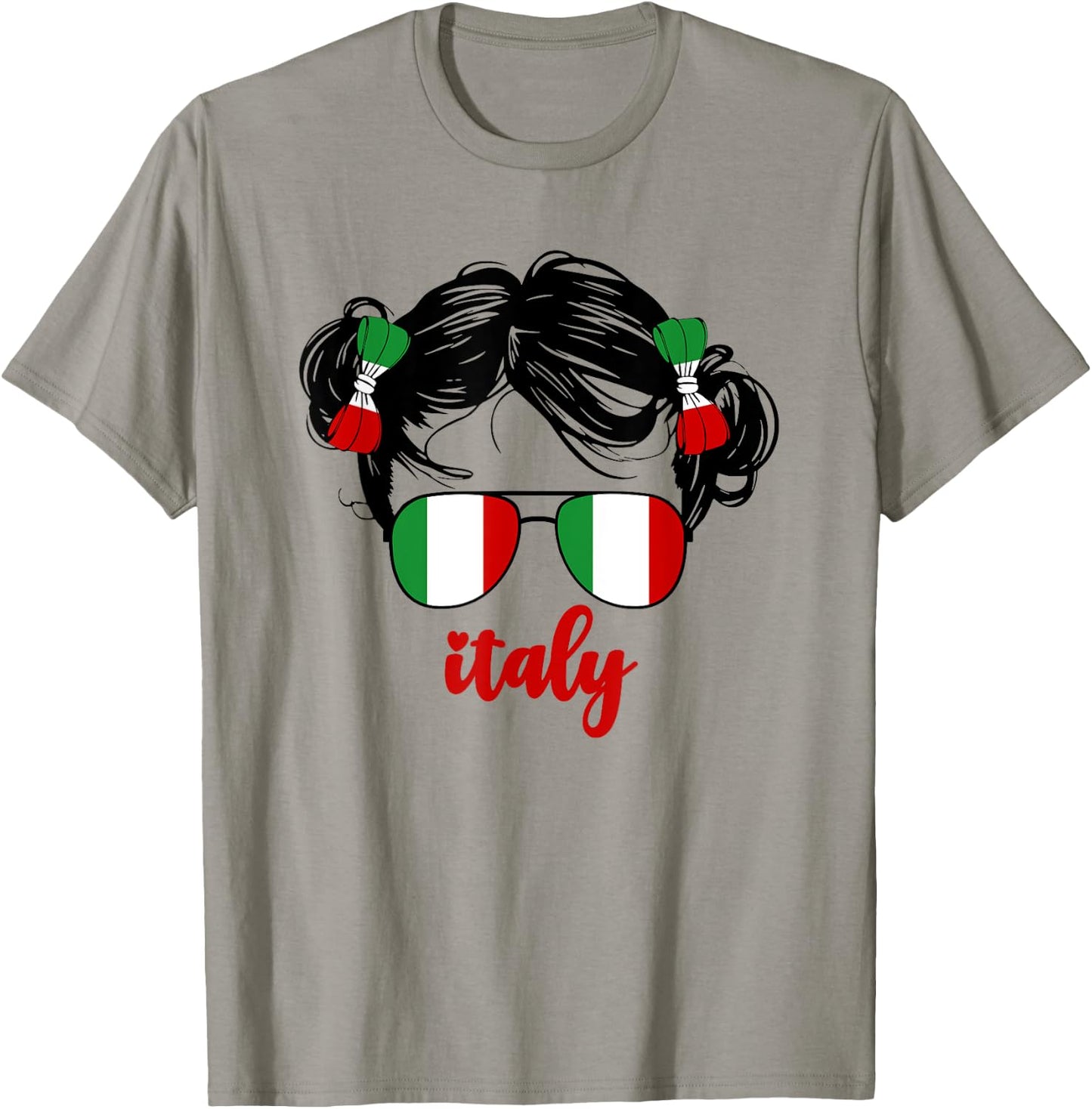 Cute Italian Girl For Kids Pride Italia Italy Flag Girls T-Shirt - T-Shirt | Sand