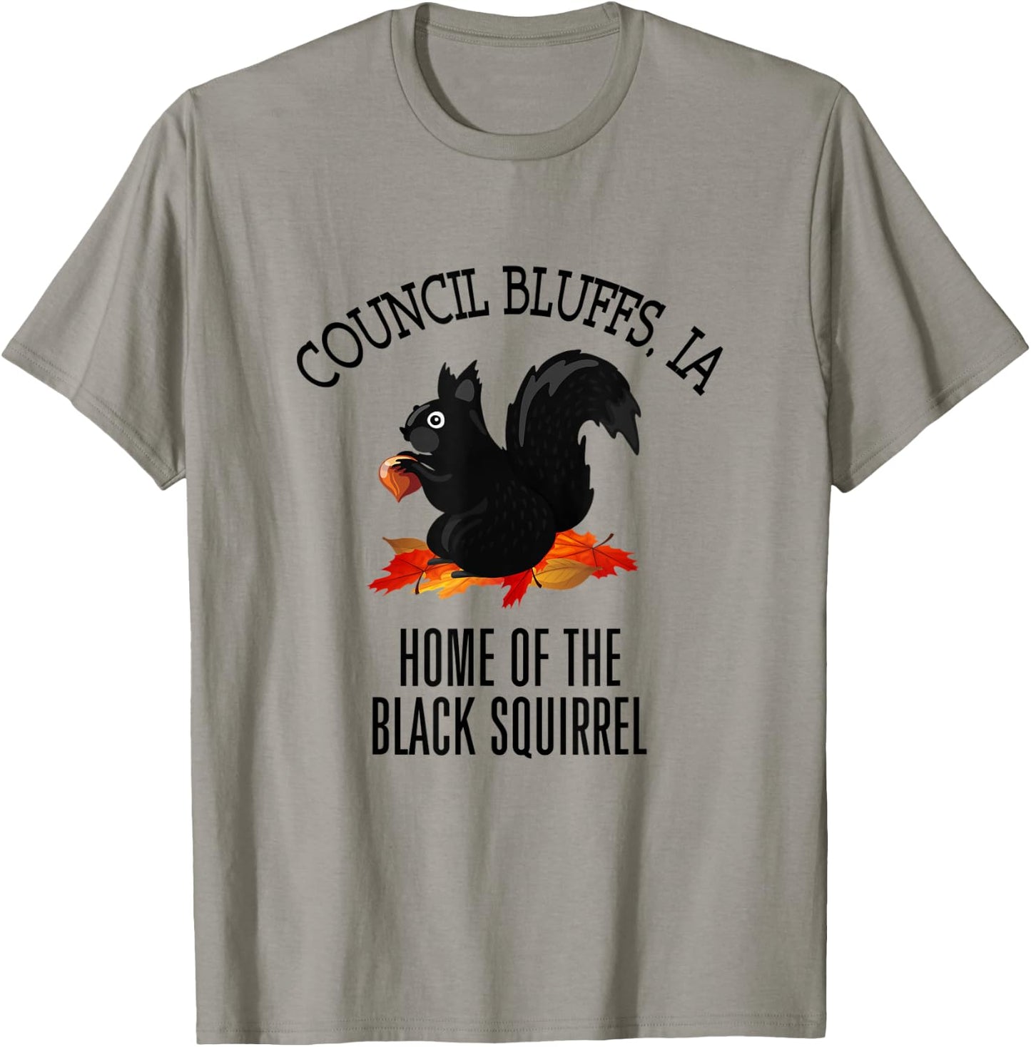 Council Bluffs Home of the Black Squirrel T-Shirt - T-Shirt | Sand