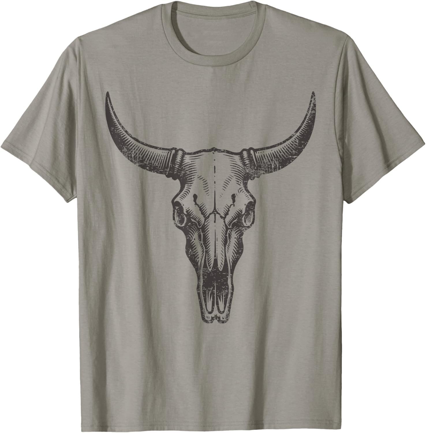 Vintage Western Cow Skull Rustic Country Men Women Graphic T-Shirt - T-Shirt | Sand