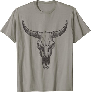 Vintage Western Cow Skull Rustic Country Men Women Graphic T-Shirt - T-Shirt | Sand