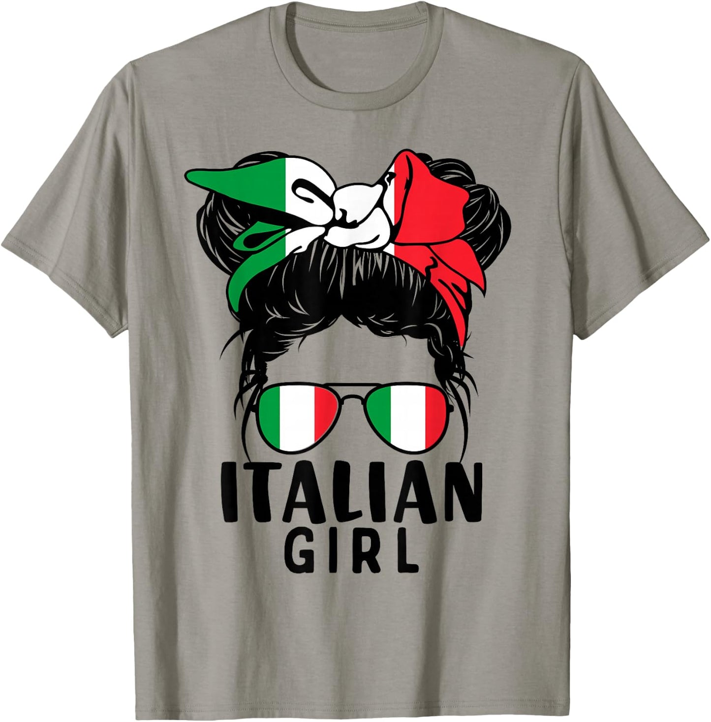 Italian Girl Messy Hair Italy Pride Patriotic Kids T-Shirt - T-Shirt | Sand