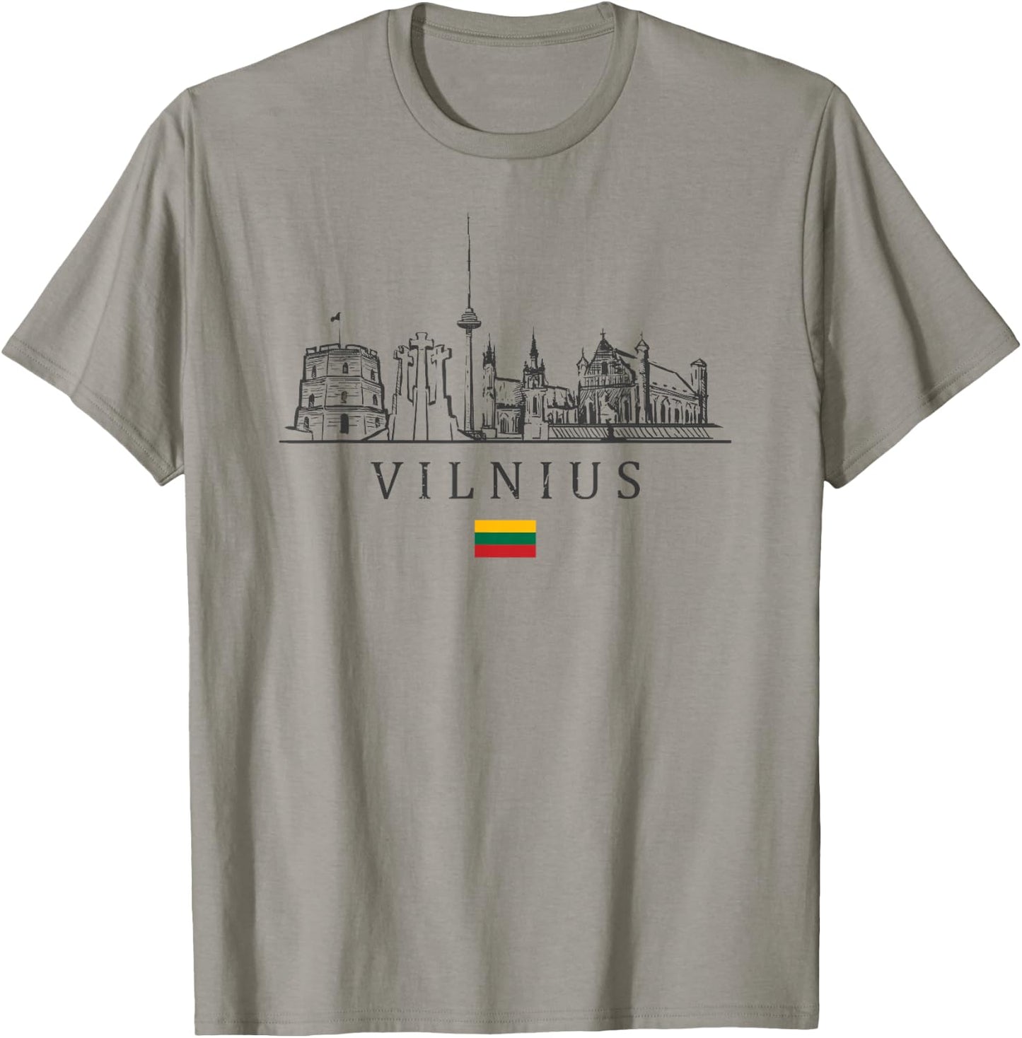 Vintage Vilnius Lithuania Vacation | Lithuania Lover T-Shirt - T-Shirt | Sand