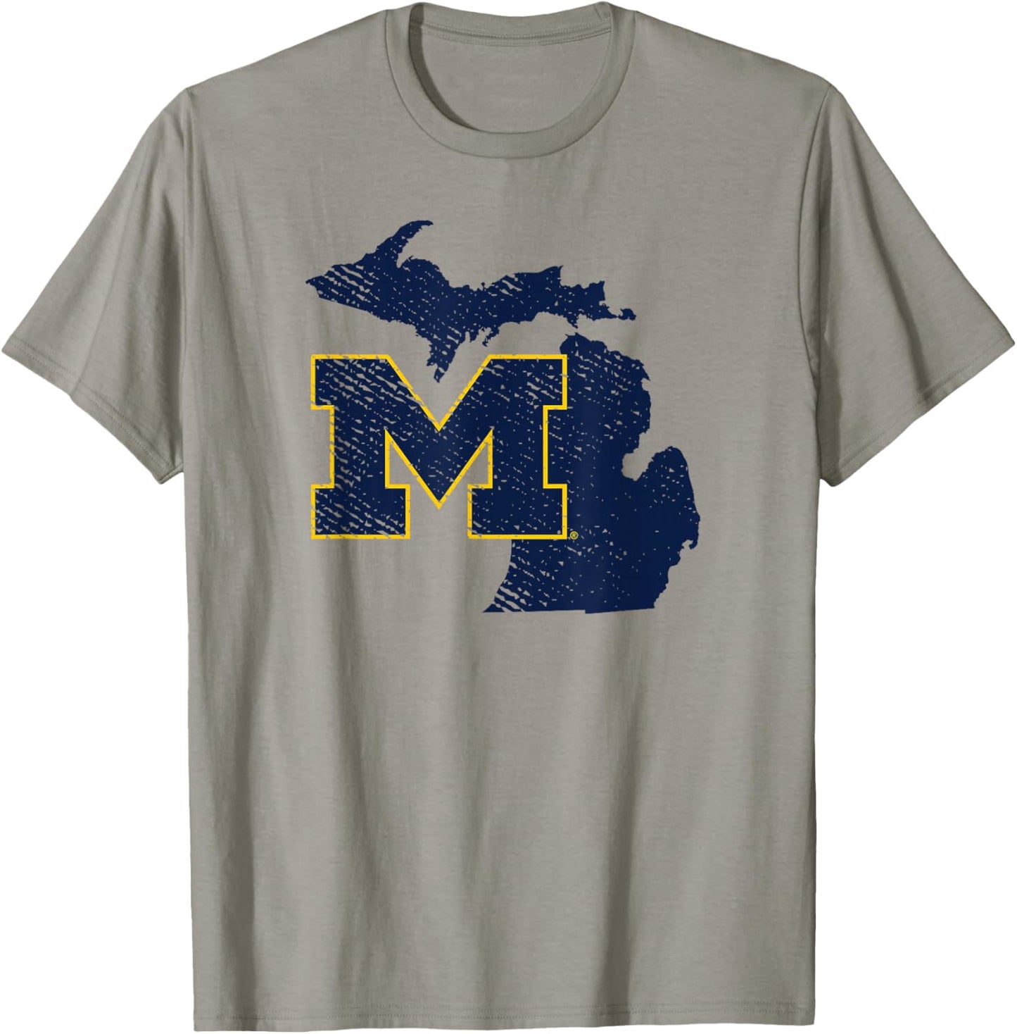 University of Michigan Wolverines U of M State Shape T-Shirt - T-Shirt | Sand
