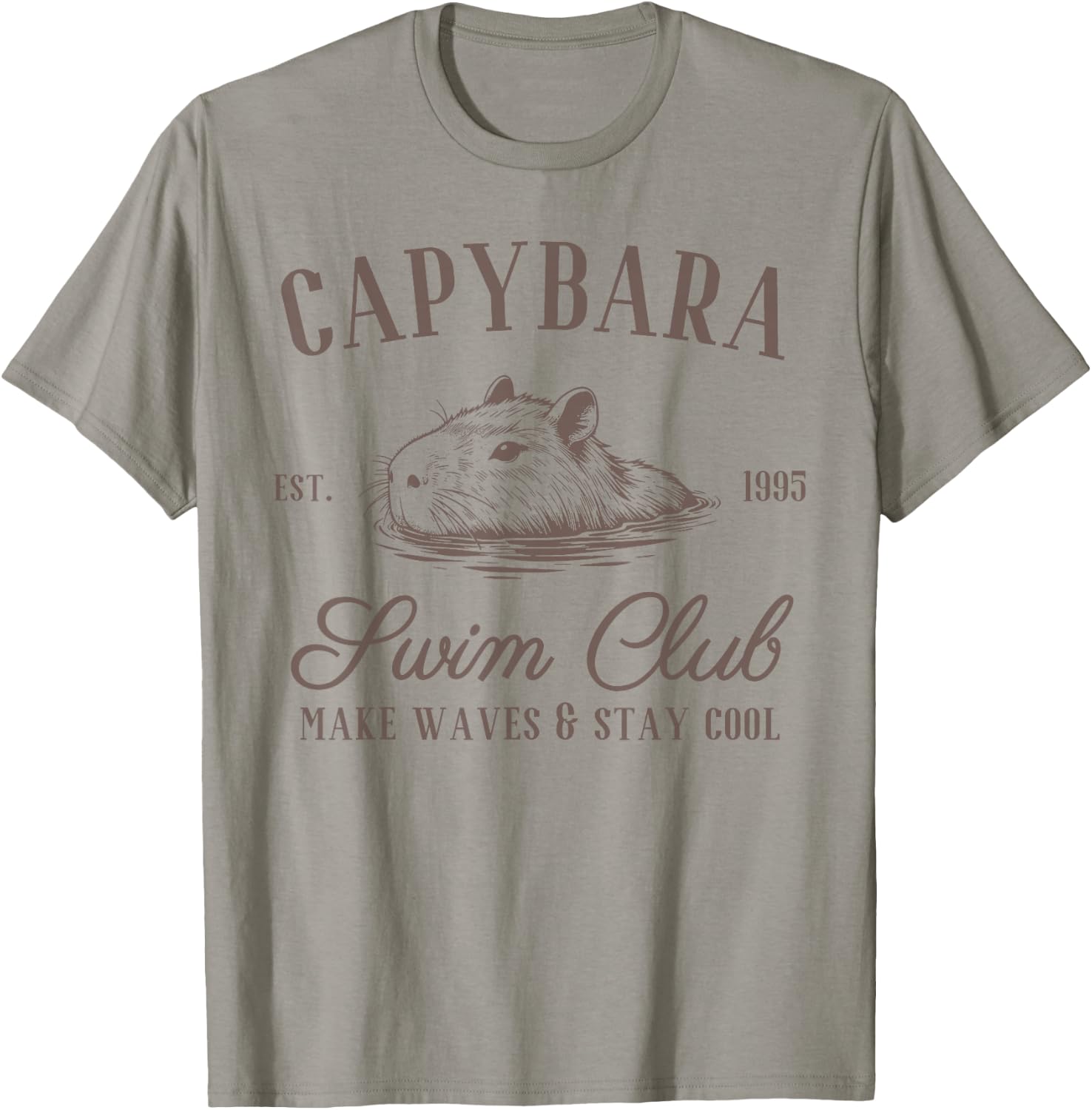 Capybara Swim Club Awesome Capybara, Funny Capybara Meme T-Shirt - T-Shirt | Sand