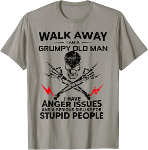 Walk Away I Am A Grumpy Old Man T-Shirt - T-Shirt | Sand