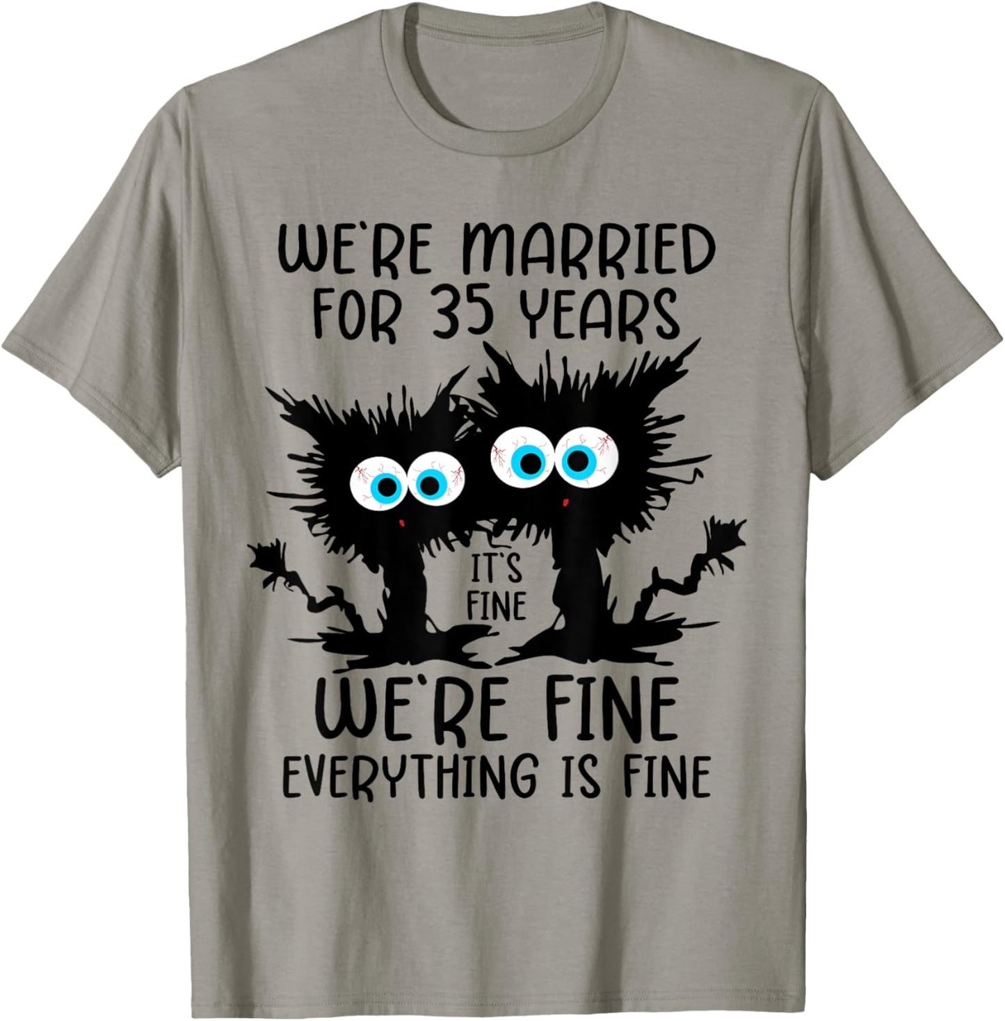 Coral Wedding We're Married For 35 Years T-Shirt - T-Shirt | Sand