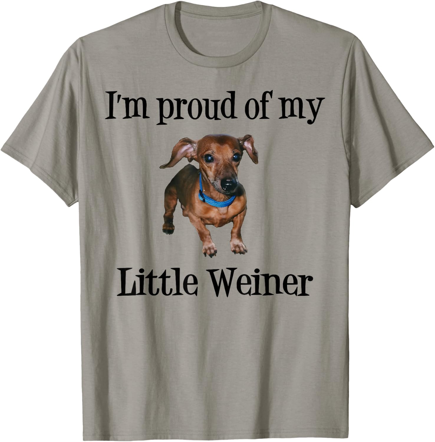 I'm Proud of My Little Weiner Funny Dog Lover Animal Lover T-Shirt - T-Shirt | Sand
