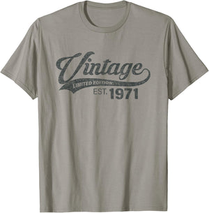 Vintage 1971 Cool 54 Year Old Bday 54th Birthday Men Women T-Shirt - T-Shirt | Sand