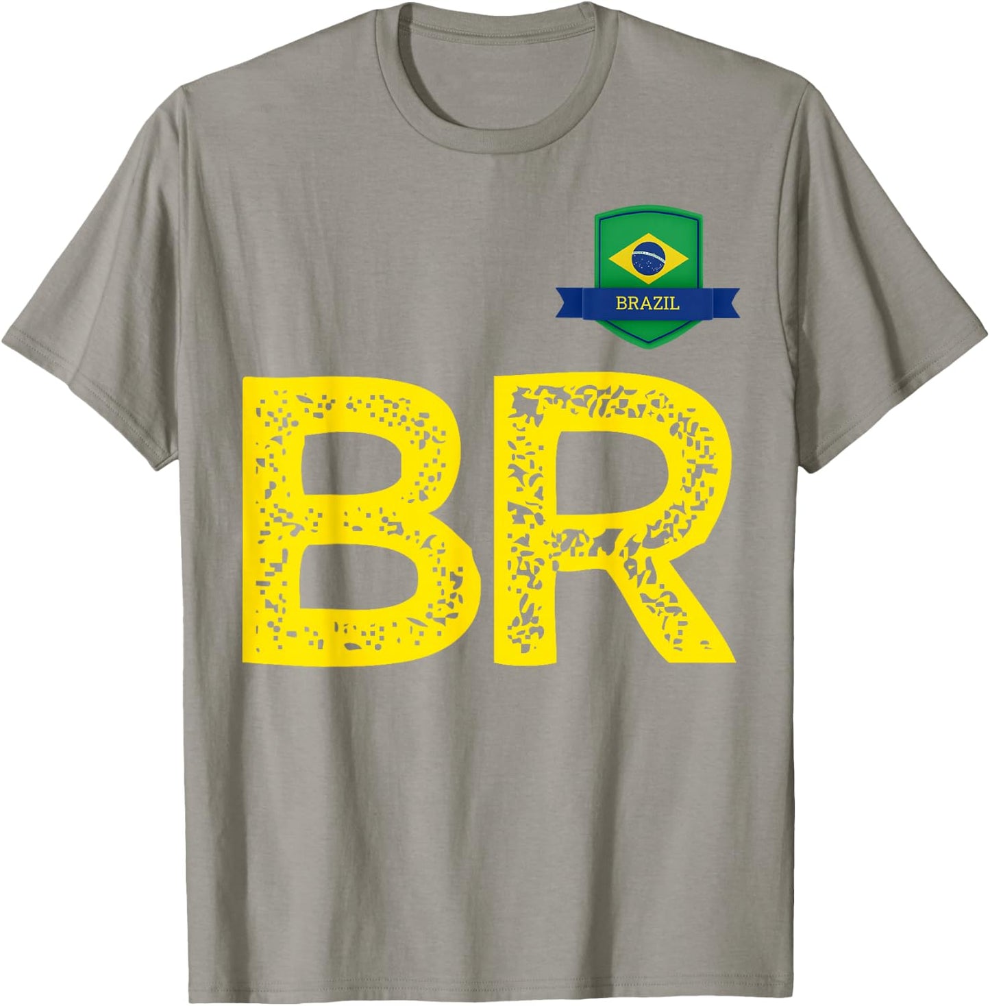 Brazil Human Flag Letter B and Letter R Brazil T-Shirt - T-Shirt | Sand