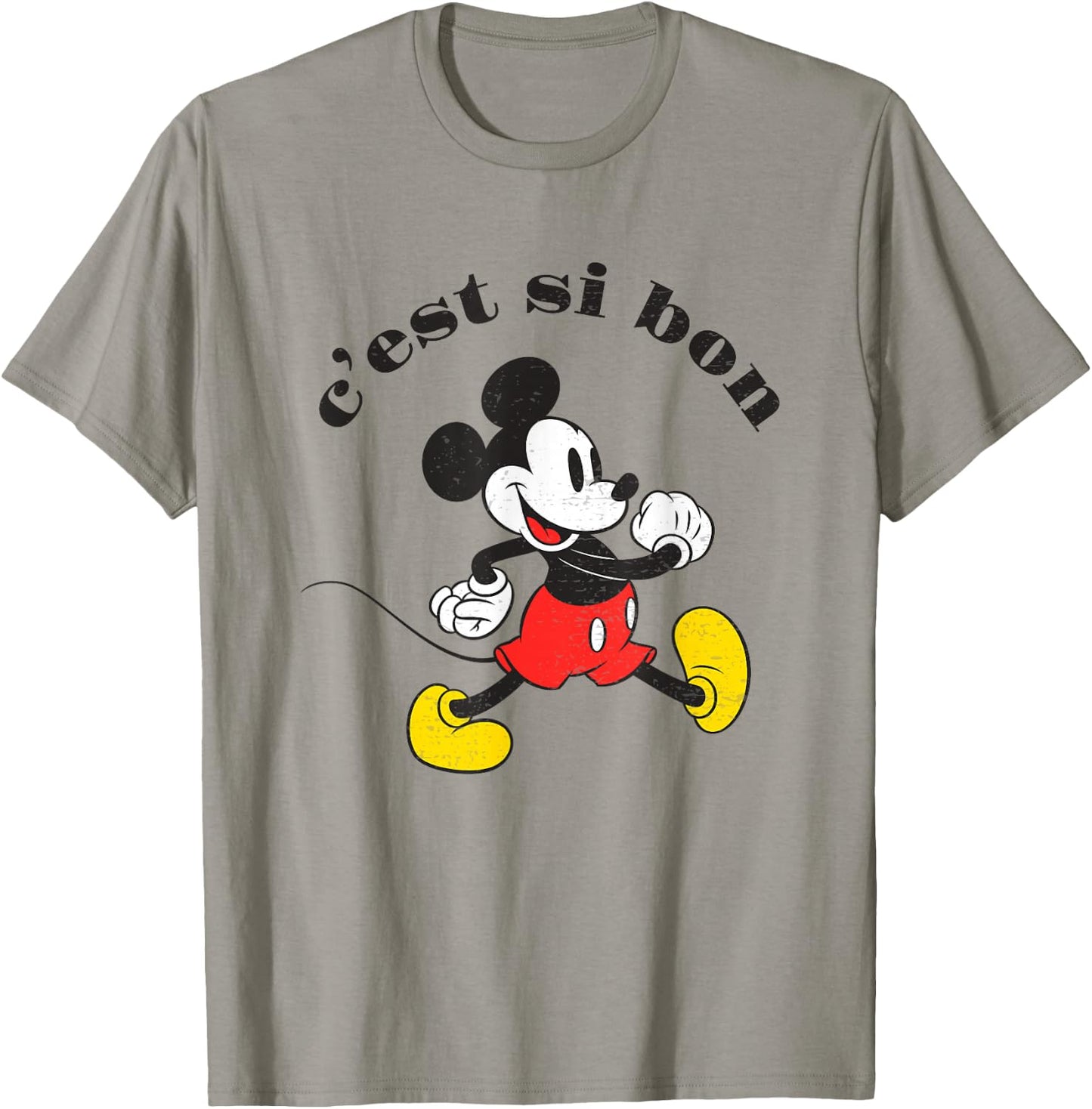 Disney Mickey And Friends Chest Si Bon Mickey Retro Poster T-Shirt - T-Shirt | Sand