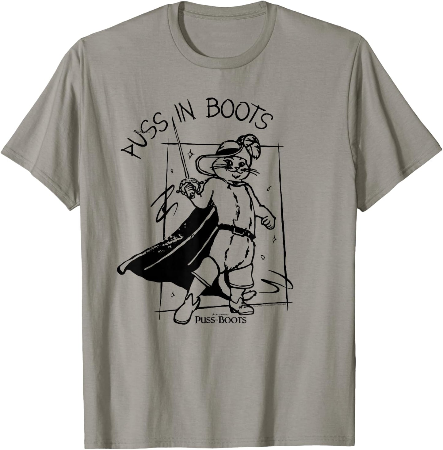 DreamWorks Puss in Boots Sketch T-Shirt - T-Shirt | Sand