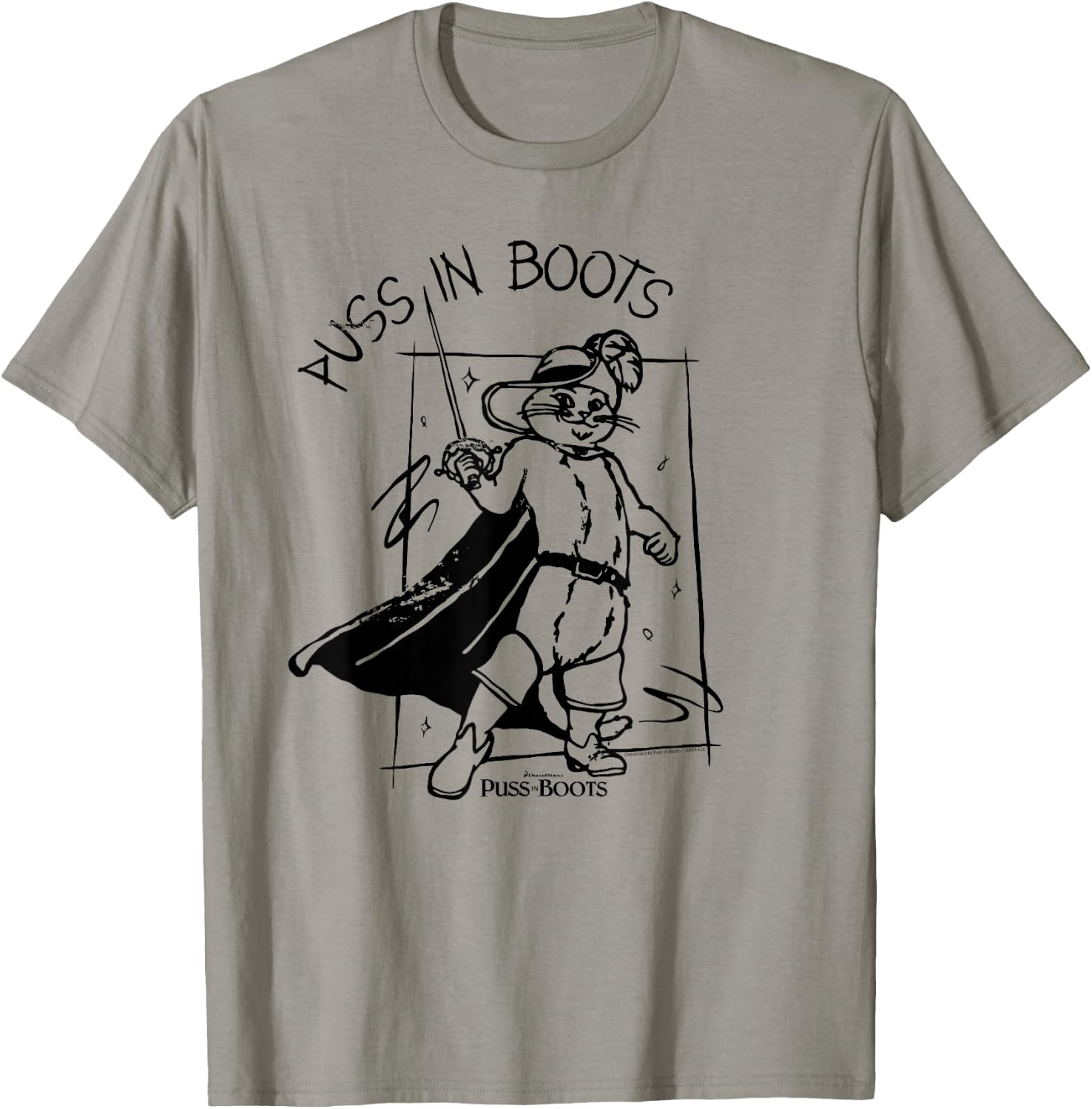DreamWorks Puss in Boots Sketch T-Shirt - T-Shirt | Sand