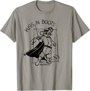 DreamWorks Puss in Boots Sketch T-Shirt - T-Shirt | Sand