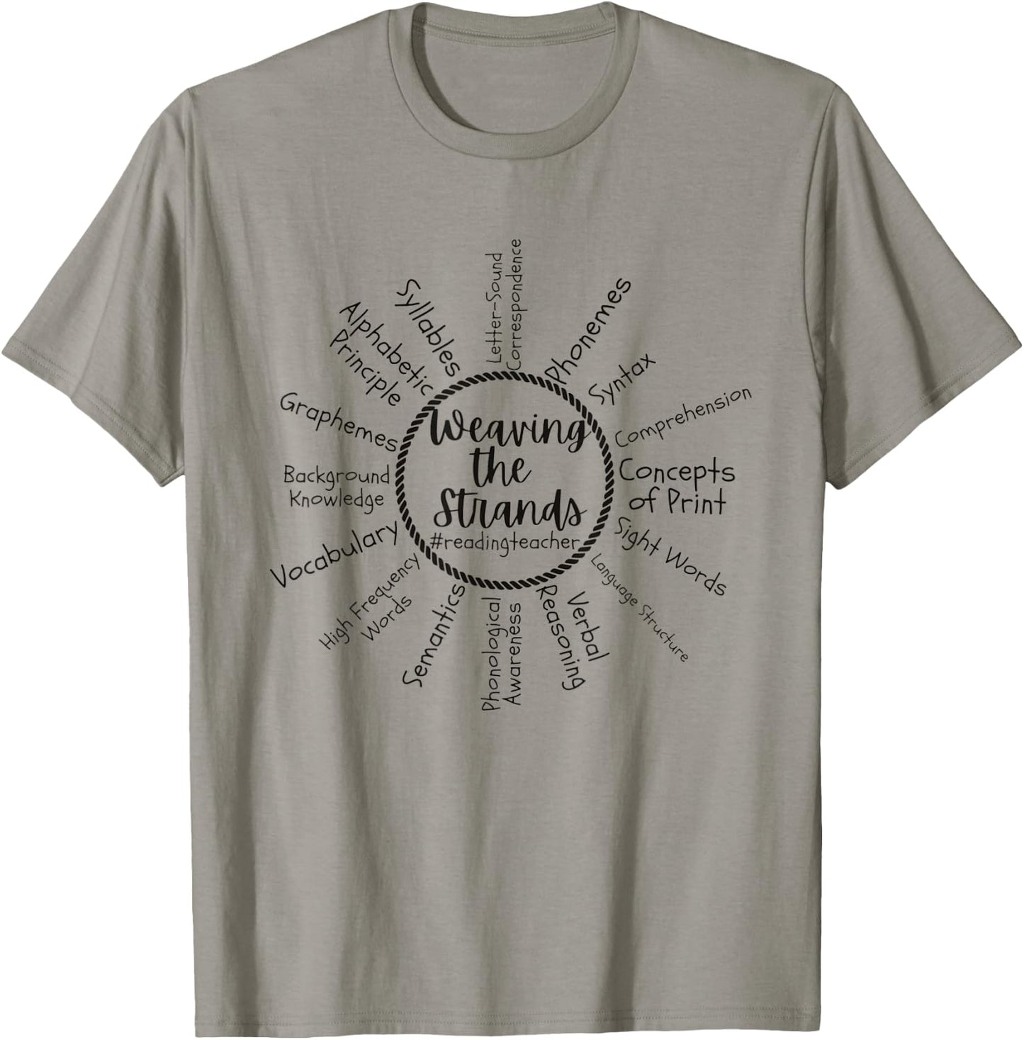 Science of Reading Teacher Phonics Reading Interventionist T-Shirt - T-Shirt | Sand