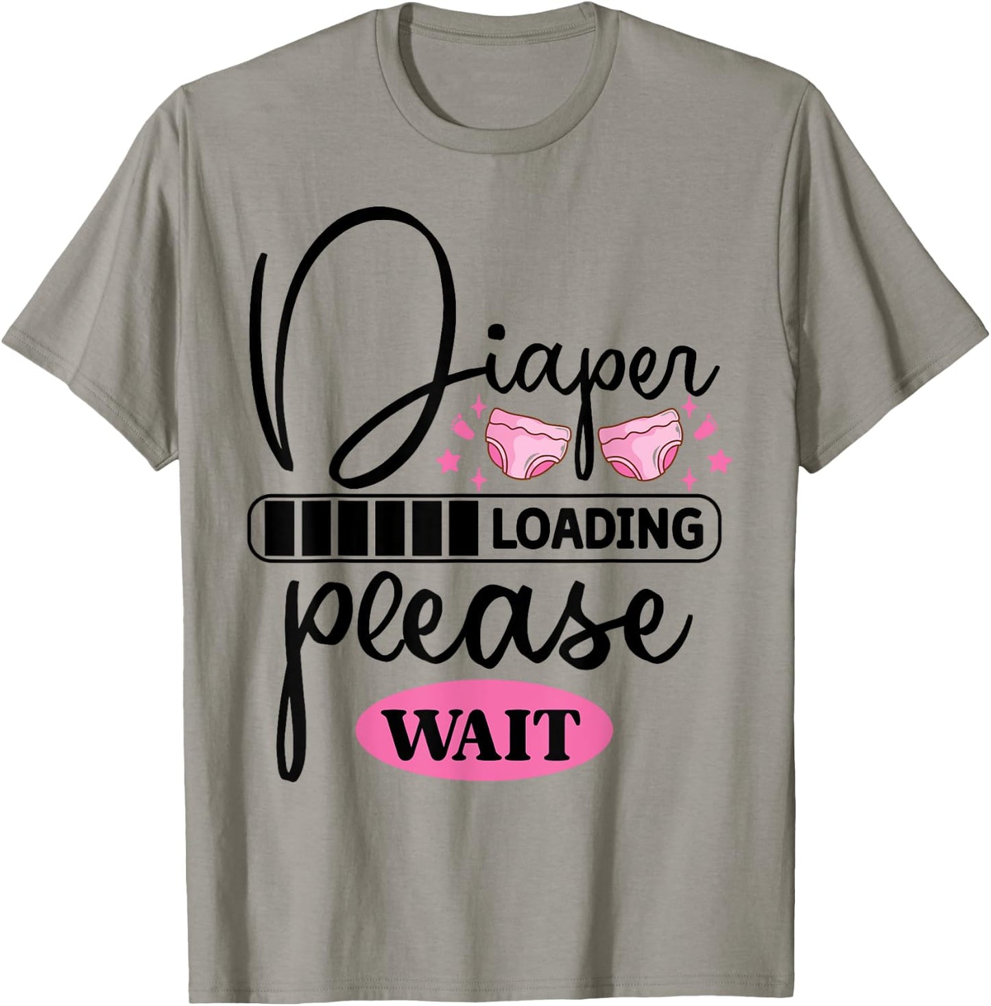 Funny Diaper Loading Please Wait T-Shirt - T-Shirt | Sand